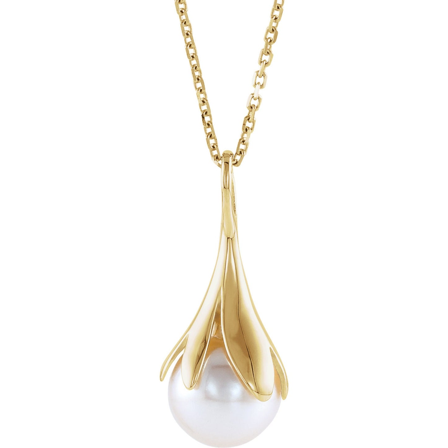 Pearl Dangle in Sterling Silver or 14k yellow Gold, you choose.