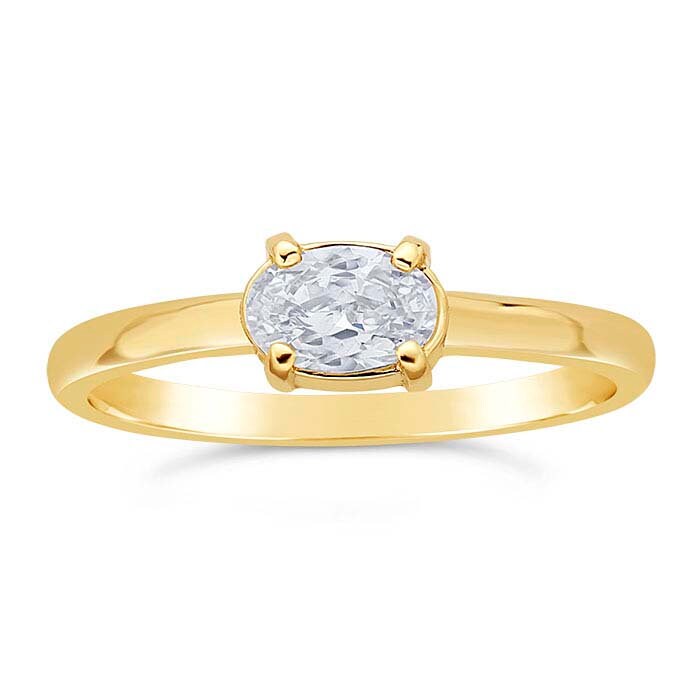 14K Yellow Gold Oval Ring Mountings, pre-notched, choose your size