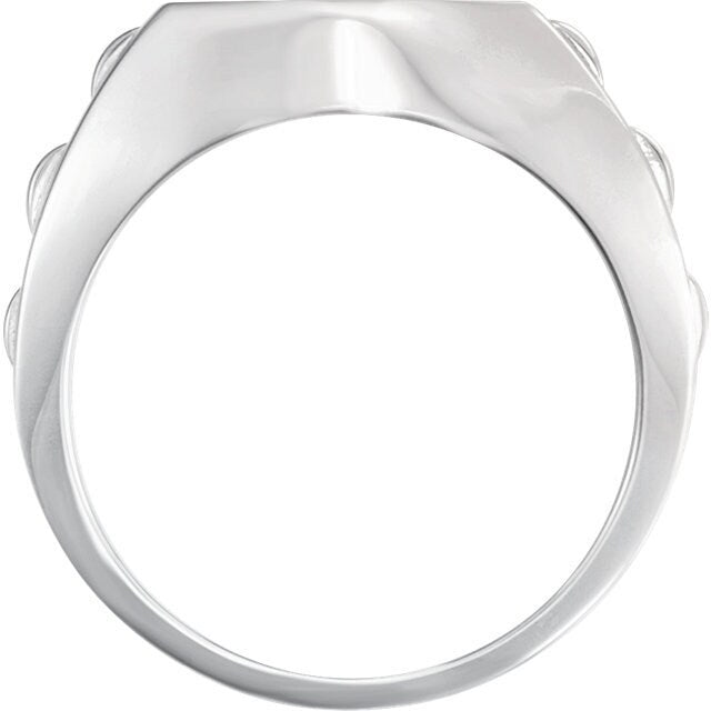 Sterling Silver Oval Men's Ring Mounting (12x10mm)