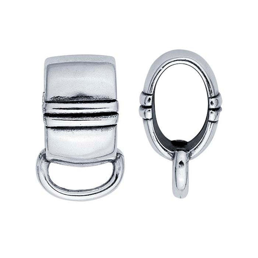 Sterling Silver Line Design Pendant Bail with Ring