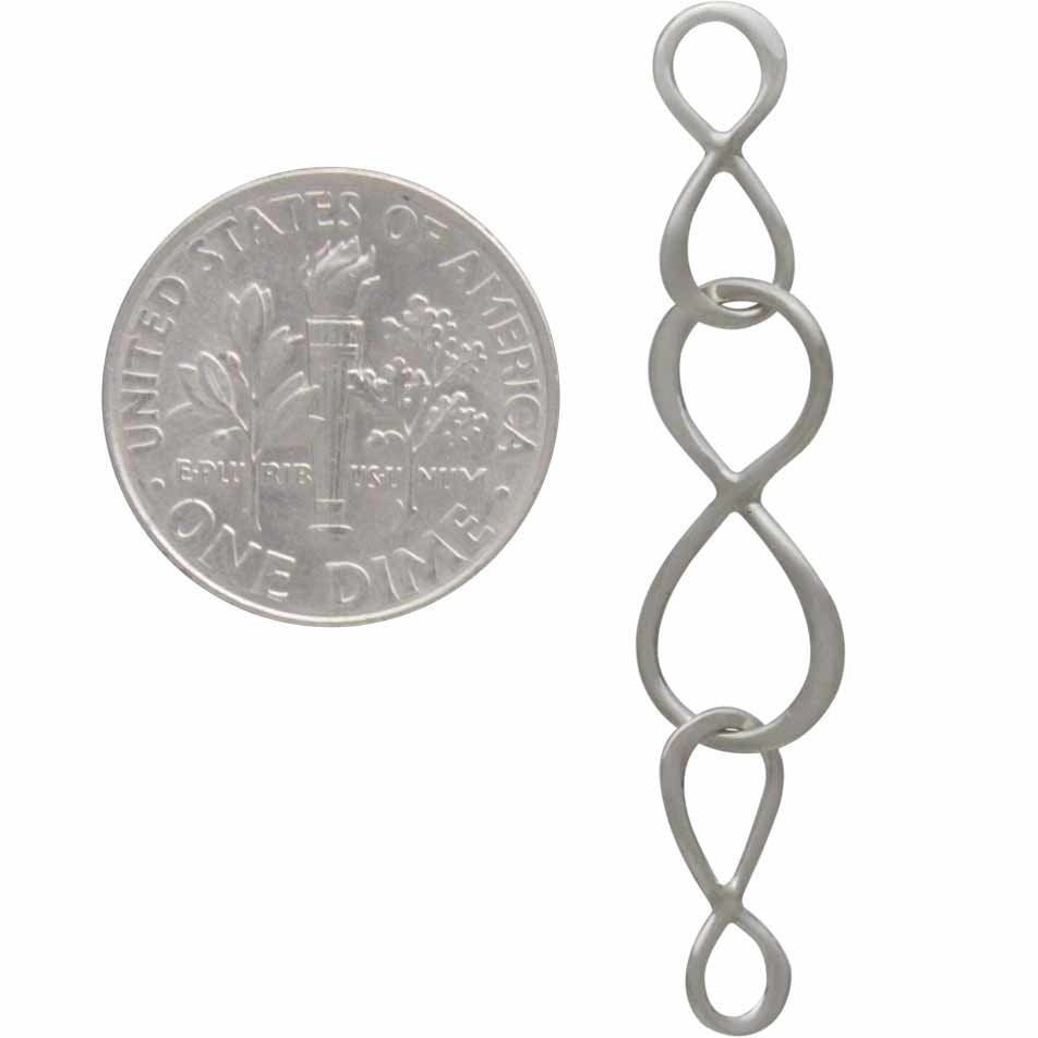 Sterling Silver Three Infinity Links Chain Segment