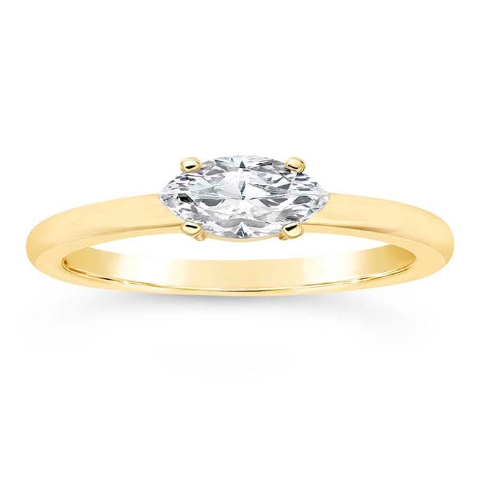 14K Yellow Gold Marquise Ring Mounting, options available