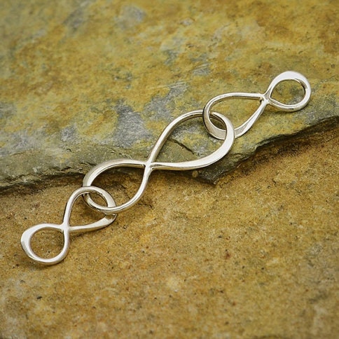 Sterling Silver Three Infinity Links Chain Segment