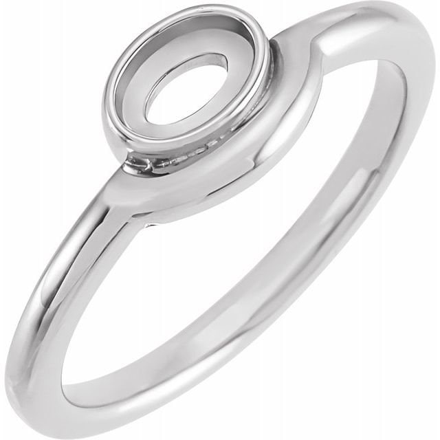 Oval Cabochon Ring Mounting: Sterling Silver, 10k/14k Gold, 6x4 mm Bezel Setting