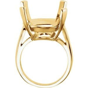 Oval Ring Mounting in Sterling Silver or 14k Gold, custom ring sizes available