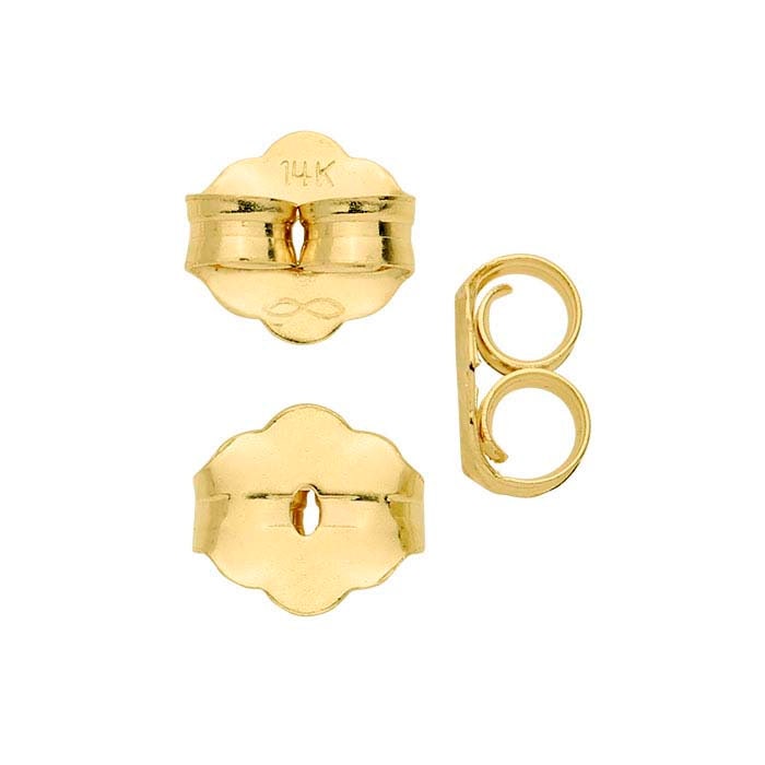 14K  Gold Friction Ear Nut Pair yellow or white gold