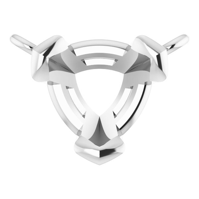 Trillion Solitaire Necklace Mounting: Sterling Silver or 14k Gold