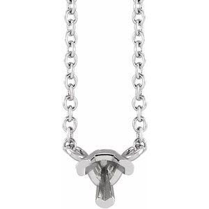 Trillion Solitaire Necklace Mounting: Sterling Silver or 14k Gold