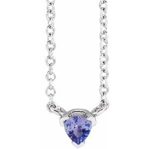 Trillion Solitaire Necklace Mounting: Sterling Silver or 14k Gold