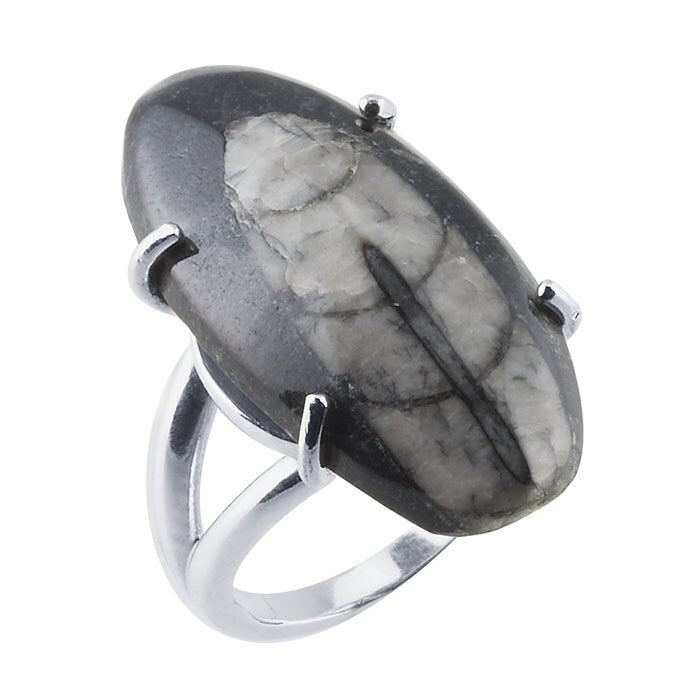 Sterling Silver Split Shank Ring Mounting: 12 x 10mm Freeform Setting