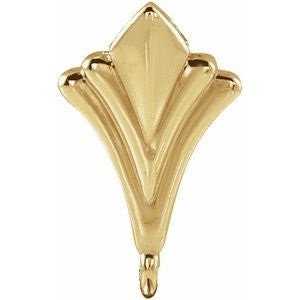 Gold Hidden Bail: Tapered Shield Design (5.2x1.5 mm)