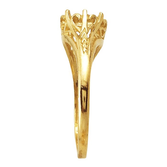 Oval Ring Mounting in 14K Yellow Gold or 925 Sterling Silver