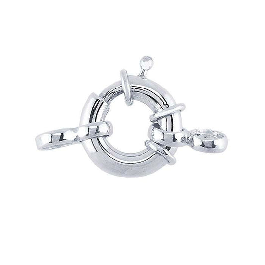 Large Sterling Silver Spring Ring Clasp with Attach Rings (25mm)