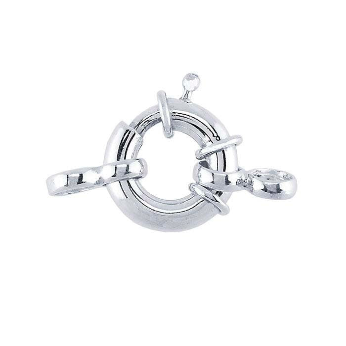 Large Sterling Silver Spring Ring Clasp with Attach Rings (25mm)