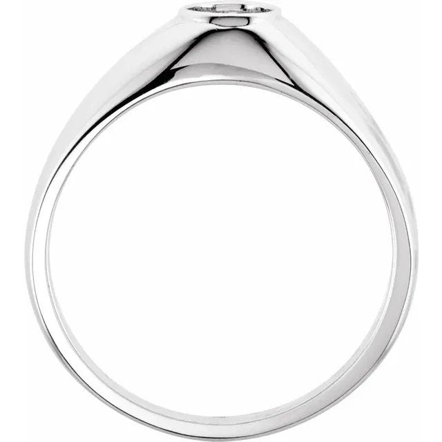 Sterling Silver Men's Ring, Oval 7x5 Bezel Mounting