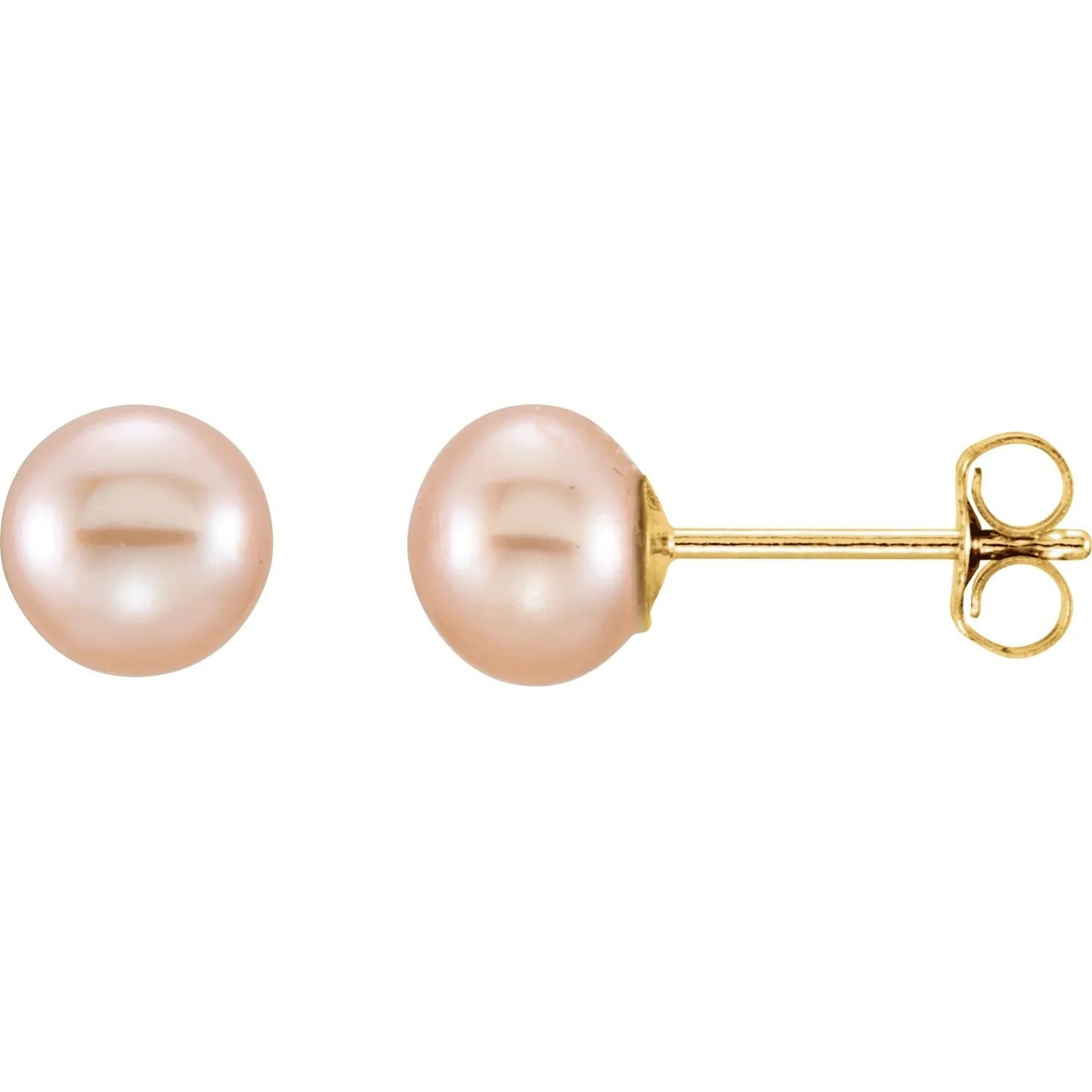 14K Yellow Gold Cultured Pearl Stud Earrings (5-6mm)
