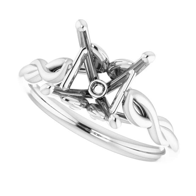 Sterling Silver 7 mm Square Solitaire Engagement Ring Mounting, custom-built for your gemstone