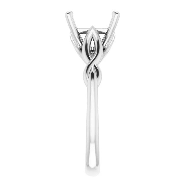 Sterling Silver 7 mm Square Solitaire Engagement Ring Mounting, custom-built for your gemstone