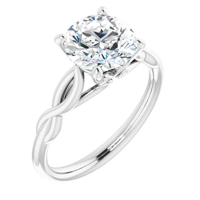 Sterling Silver 7 mm Square Solitaire Engagement Ring Mounting, custom-built for your gemstone