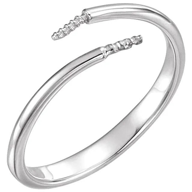 Sterling Silver Pearl Bypass Ring Mounting (7.5-8mm)