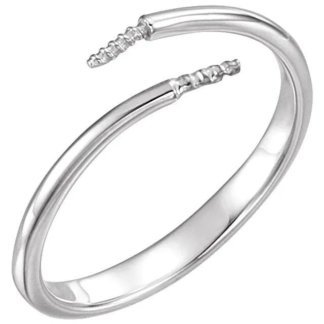 Sterling Silver Pearl Bypass Ring Mounting (7.5-8mm)