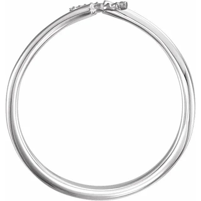 Sterling Silver Pearl Bypass Ring Mounting (7.5-8mm)