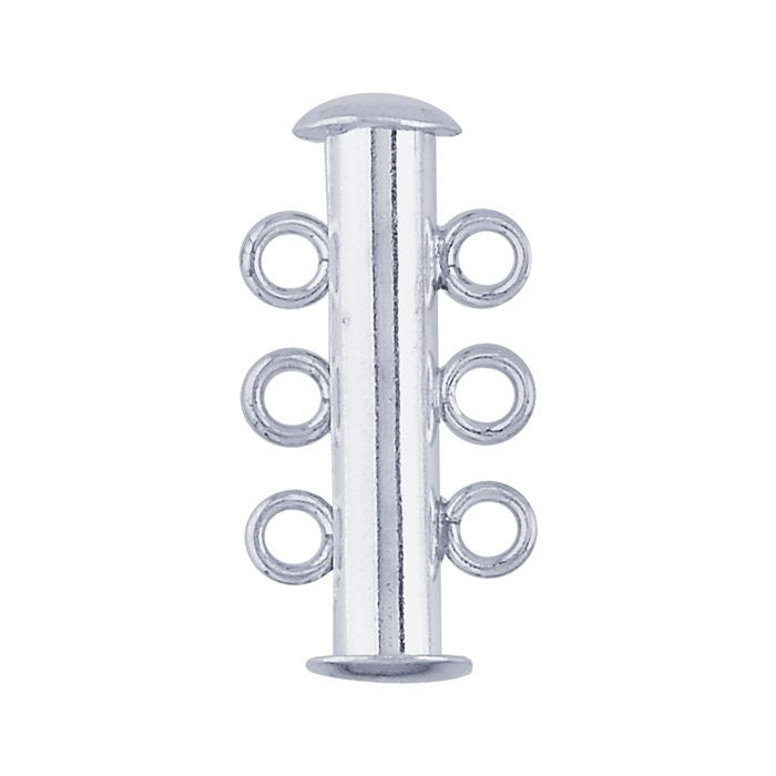 Sterling Silver Strand Tube Slide Clasp, choose 2 or 3 strands