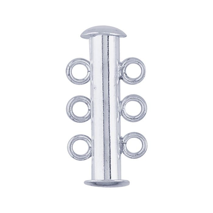 Sterling Silver Strand Tube Slide Clasp, choose 2 or 3 strands