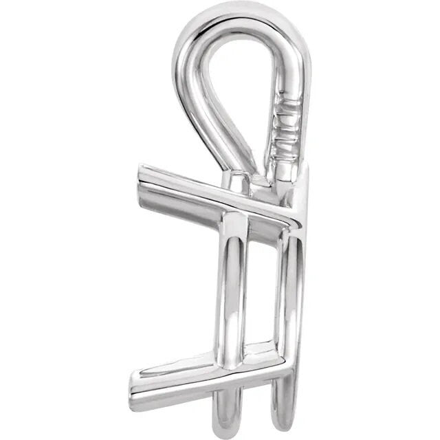 14k Gold Marquise 4-Prong Pendant Mounting: Sterling Silver Basket Setting
