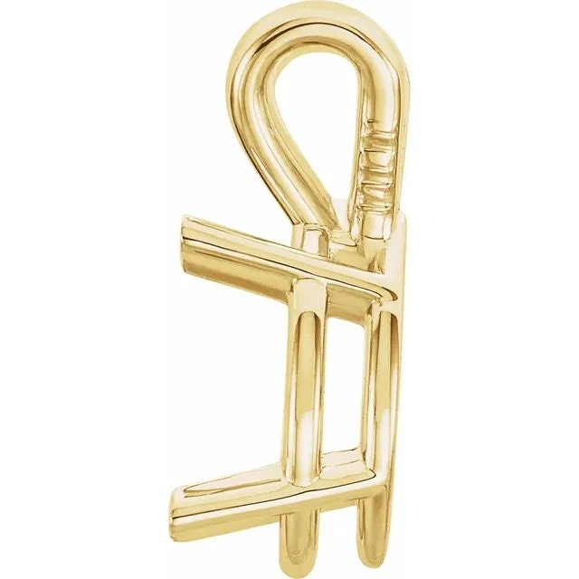14k Gold Marquise 4-Prong Pendant Mounting: Sterling Silver Basket Setting