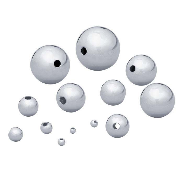 Sterling silver  round seamless beads, choose your size, sold in pairs