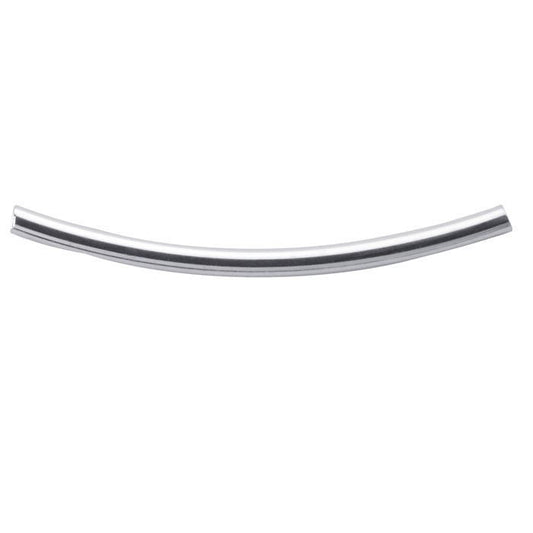 Sterling silver curved tube beads, 3 sizes available