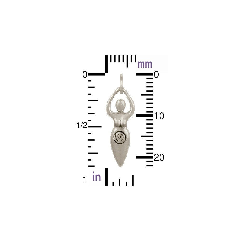 Sterling Silver Fertility Goddess Charm Moon Goddess Charm