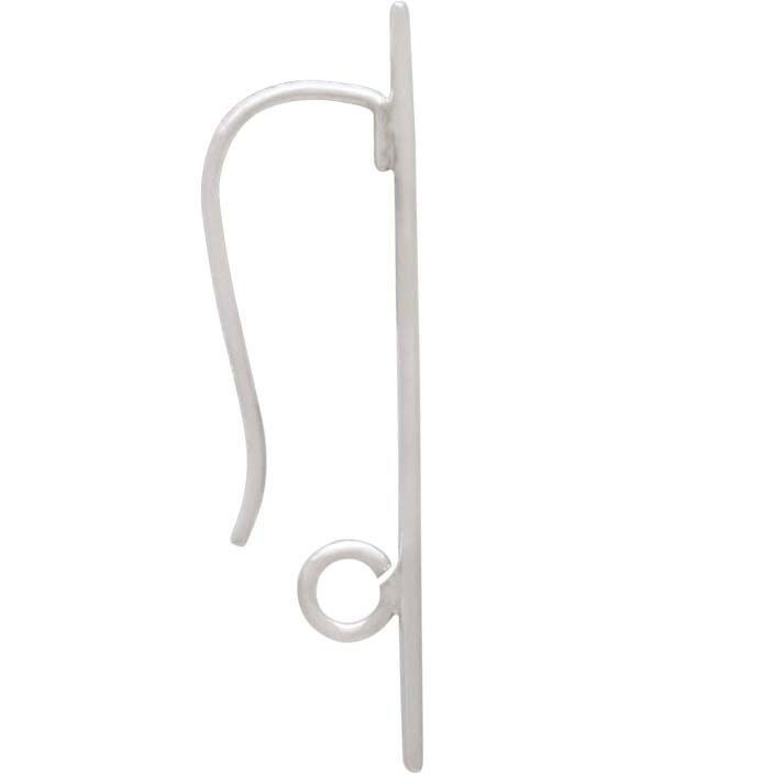 Sterling silver center line hook earrings 30x8mm