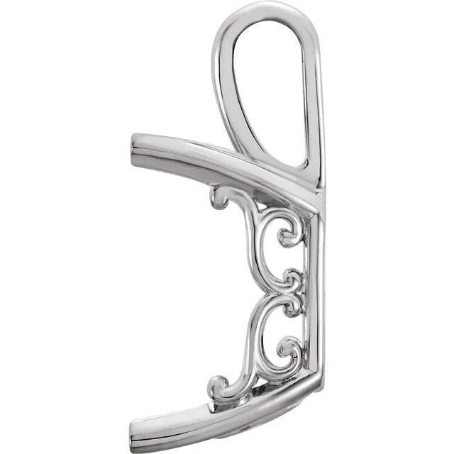 Emerald Cut 14k Gold Scroll Pendant Mounting: Vintage Inspired