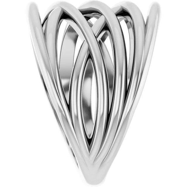 Sterling Silver Criss-Cross Statement Ring