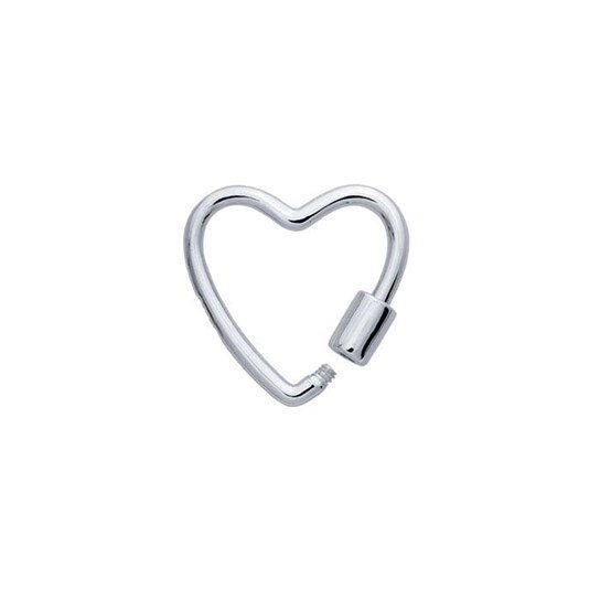 Sterling silver or 10k Gold 17.6 x 16.5 Heart Carabiner Clasp