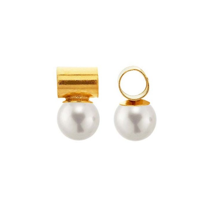 14/20 Yellow Gold-Filled Tube Pendant Bail with Pearl Cup