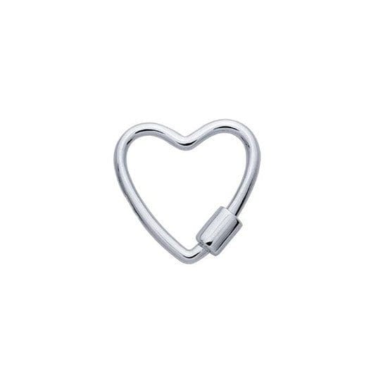 Sterling silver or 10k Gold 17.6 x 16.5 Heart Carabiner Clasp