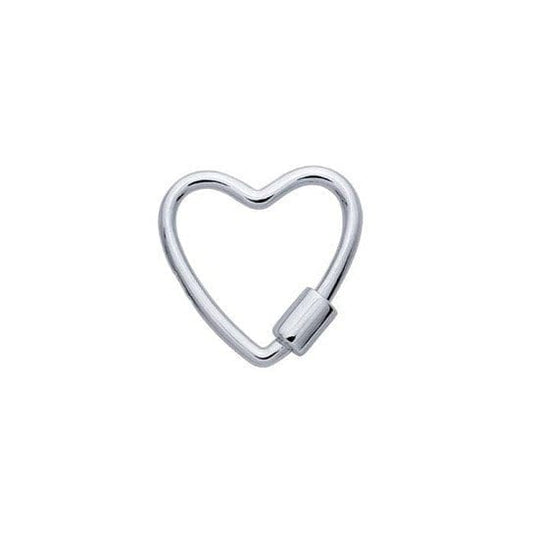 Sterling silver or 10k Gold 17.6 x 16.5 Heart Carabiner Clasp