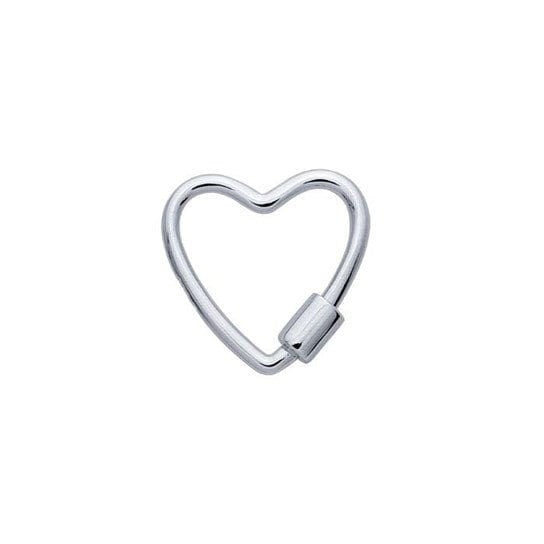Sterling silver or 10k Gold 17.6 x 16.5 Heart Carabiner Clasp