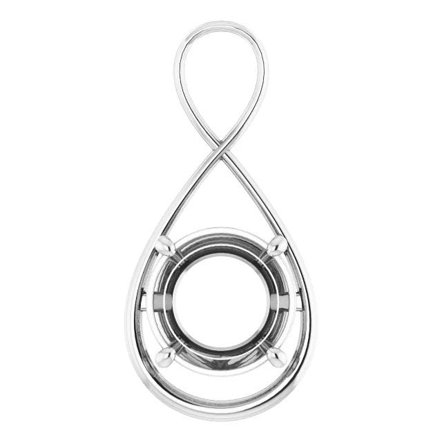 Pendant Mounting in 925 Sterling Silver,available in round, oval, and Emerald cut