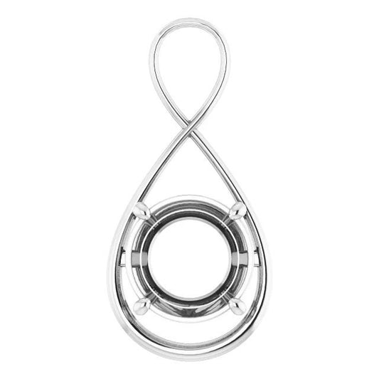 Pendant Mounting in 925 Sterling Silver,available in round, oval, and Emerald cut