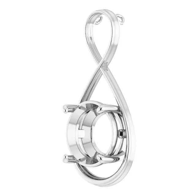 Pendant Mounting in 925 Sterling Silver,available in round, oval, and Emerald cut