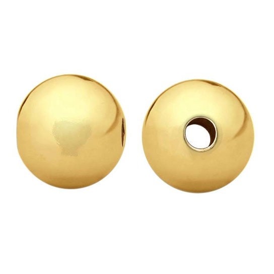 2 - 14/20 Yellow Gold-Filled Seamless Round Beads - 8mm