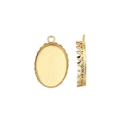 12/20 Yellow Gold-Filled Oval Gallery Wire Cabochon  Mounting, 2 sizes available