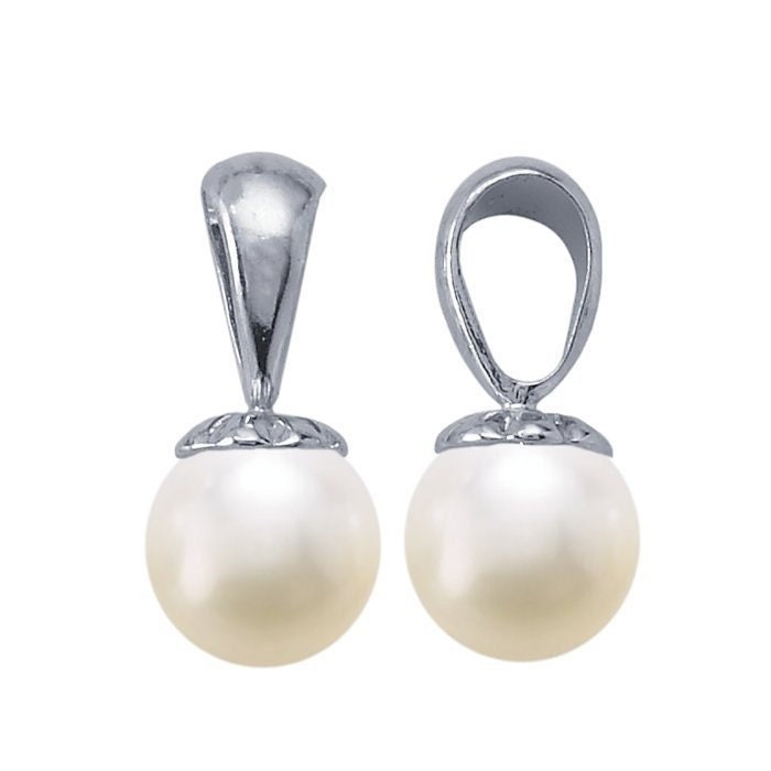 14k white gold pendant mounting with pearl peg