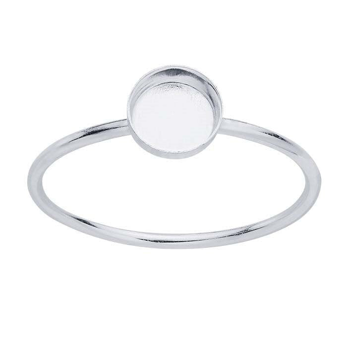Sterling silver round cabochon ring mounting, choose your size