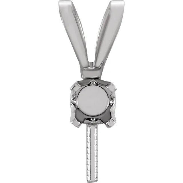 Pearl Pendant Bail: Sterling Silver or 14k Gold, Lab-Diamond Accent Option
