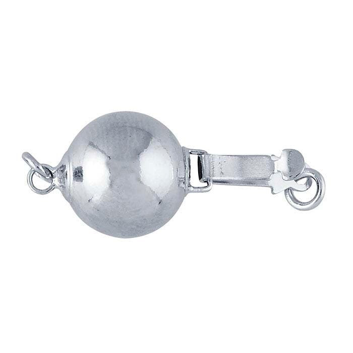 Sterling Silver Bead Safety Clasp: 1-Strand Pearl Clasp (17mm)